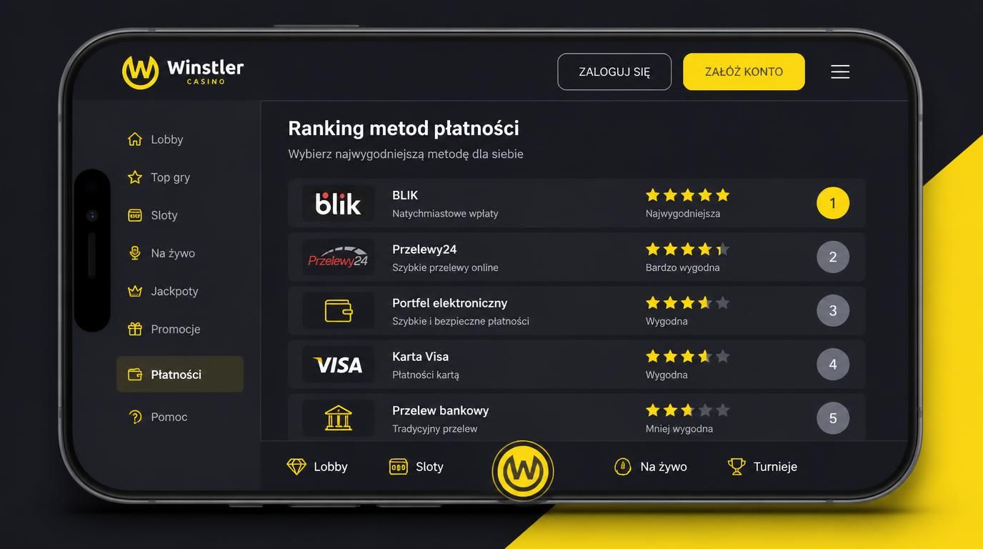 Ranking mobilnych metod wpłat – BLIK, Przelewy24, portfele elektroniczne w Winstler Casino