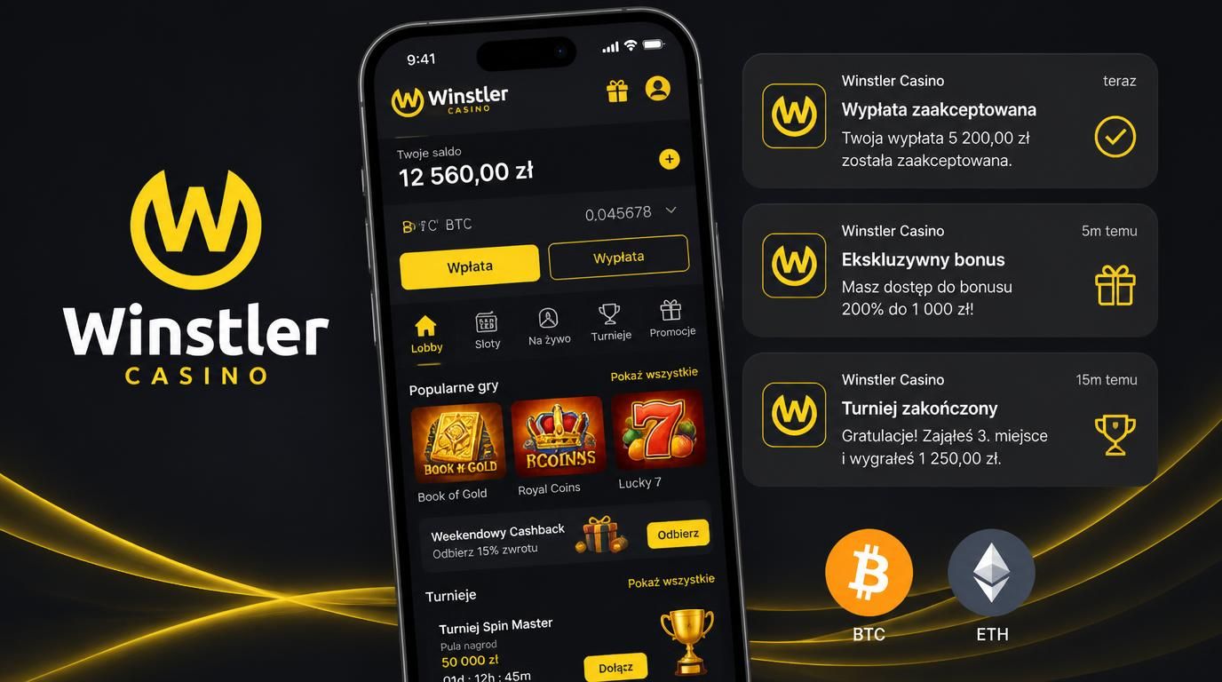 Telefon pokazuje powiadomienia push kasyna: bonus, wypłata, turniej, crypto